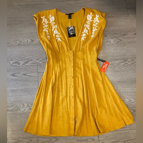 Forever 21 Yellow Mini Dress - Picture 2 of 7